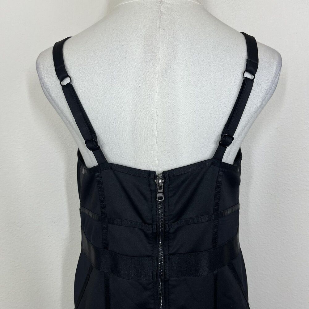 Torrid Dress Womens 00 10/12 Black Satin Bodycon V Neck LBD Party Cocktail - Picture 4 of 9